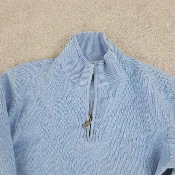 Southern Tide Men's M The Skipjack Light Half-Zip Mock Neck Polo Sweater 29PT - Picture 8 of 9